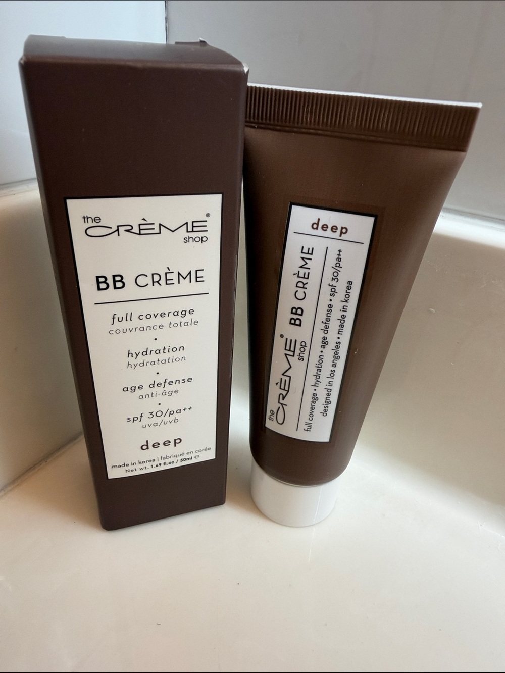 The Crème Shop BB Crème - Deep (Hydrating Full Coverage, Brown) SPF 30 NIB